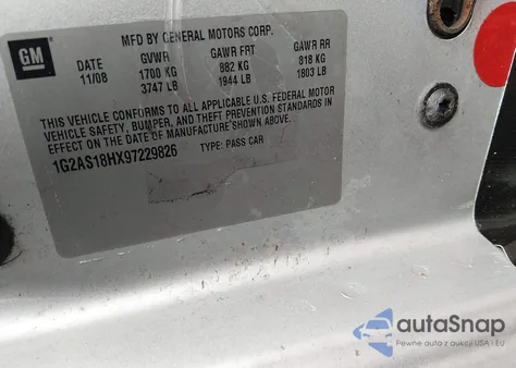 2009 Pontiac G5 z USA, uszkodzony, nr VIN 1G2AS18HX97229826